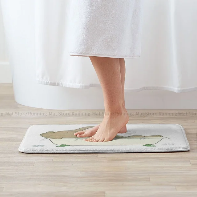 Csúszás Nélküli Ajtóvilágító Babar Fürdőszürke Fürdőkonyha Szőnyeg Flanel Minta Dekoráció - Image 5