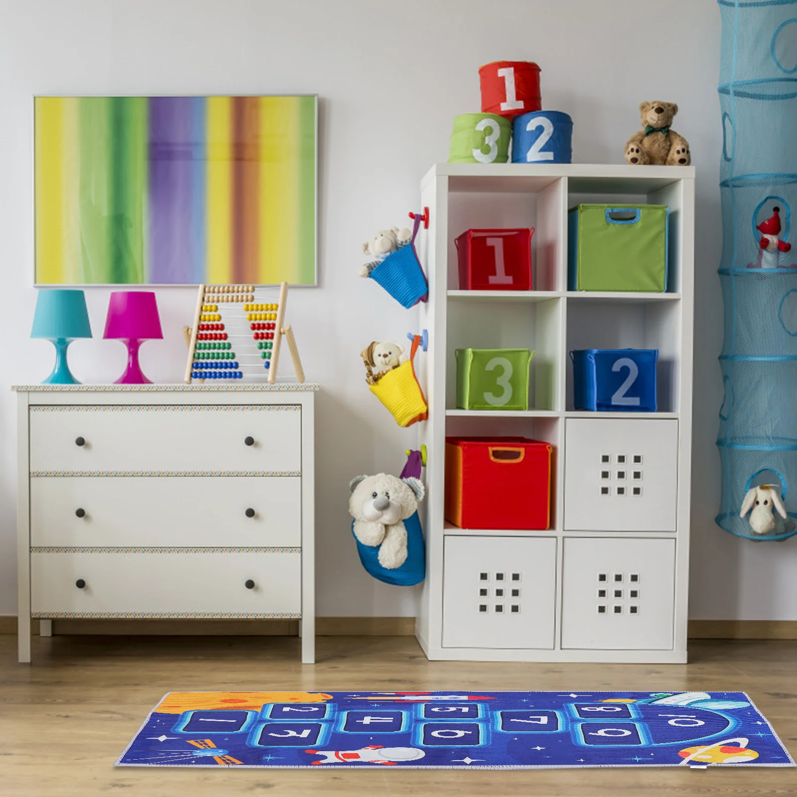 

Hopscotch Mats Cartoon Floor Area Rugs Carpet for Kid Room Crawling Polyester Child Play