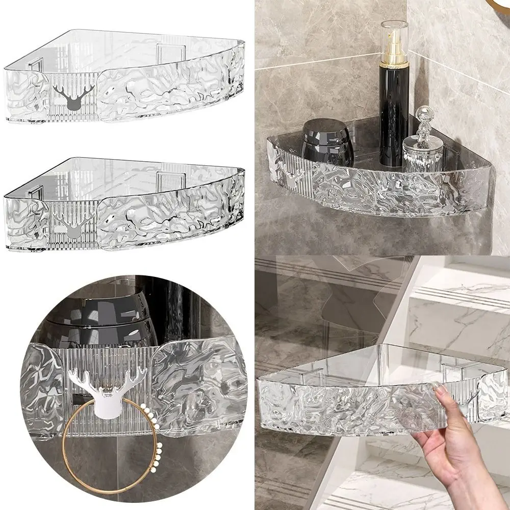 Water Ripple Bathroom Storage Rack Plastics Thickening Wall Storage Rack Punch Free Shower Gel Storage Rack Bathroom 5