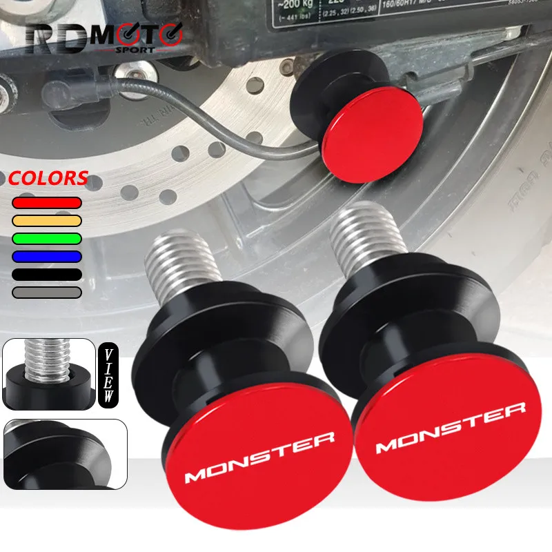 

For Ducati MONSTER 797 821 1200 1200R 400 600 620 695 750 795 800 900 1000 Motorcycle Swingarm Spools Rear Stand Screws Sliders