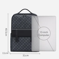 Casual PU Backpack With Large Capacity 13” Computer Waterproof For Work Business Travel As Present For Husband Boyfriend Boss 1