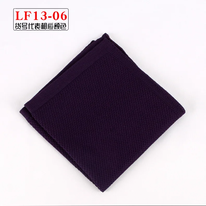 Knitting Wool Men's Solid Black Pocket Square Suit Formal Dress Accessories Small Scarf Towel Wedding Chest Handkerchief 25.5cm