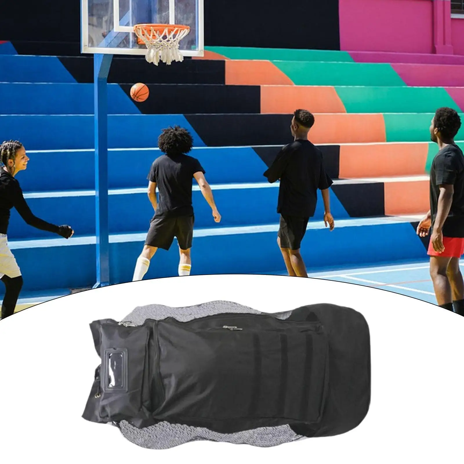Basketball Backpack Sports Ball Bag Carry Bag Sports Equipment Bag Mesh Drawstring Bag for Baseball Coaches Gear Football