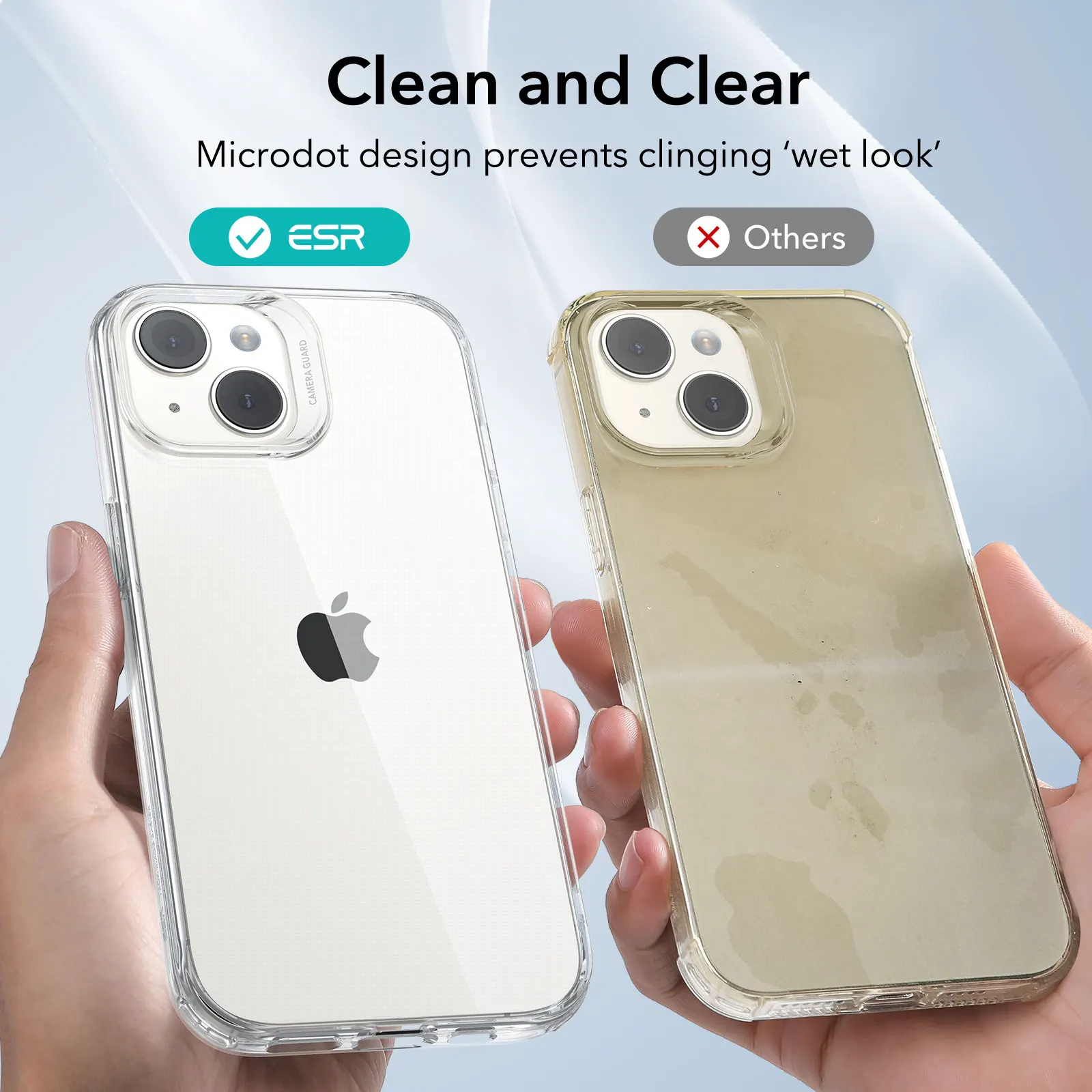 iPhone 15 Pro Max용 ESR iPhone 15/14/13 Pro용 보호 케이스 iPhone 12/11 클리어 케이스용 투명 뒷면 커버