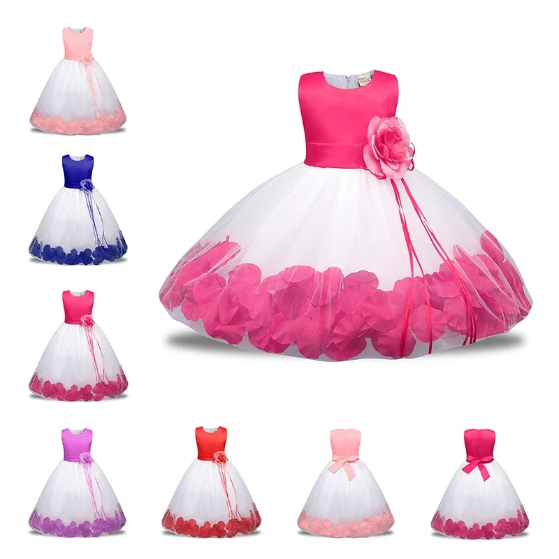 Baby Girls Sleeveless Flower Dress Little Kids Girls Tulle Flower Dress Ball Gown Dresses for Birthday Party Ceremonious Wedding girls dress princess costume kids clothes