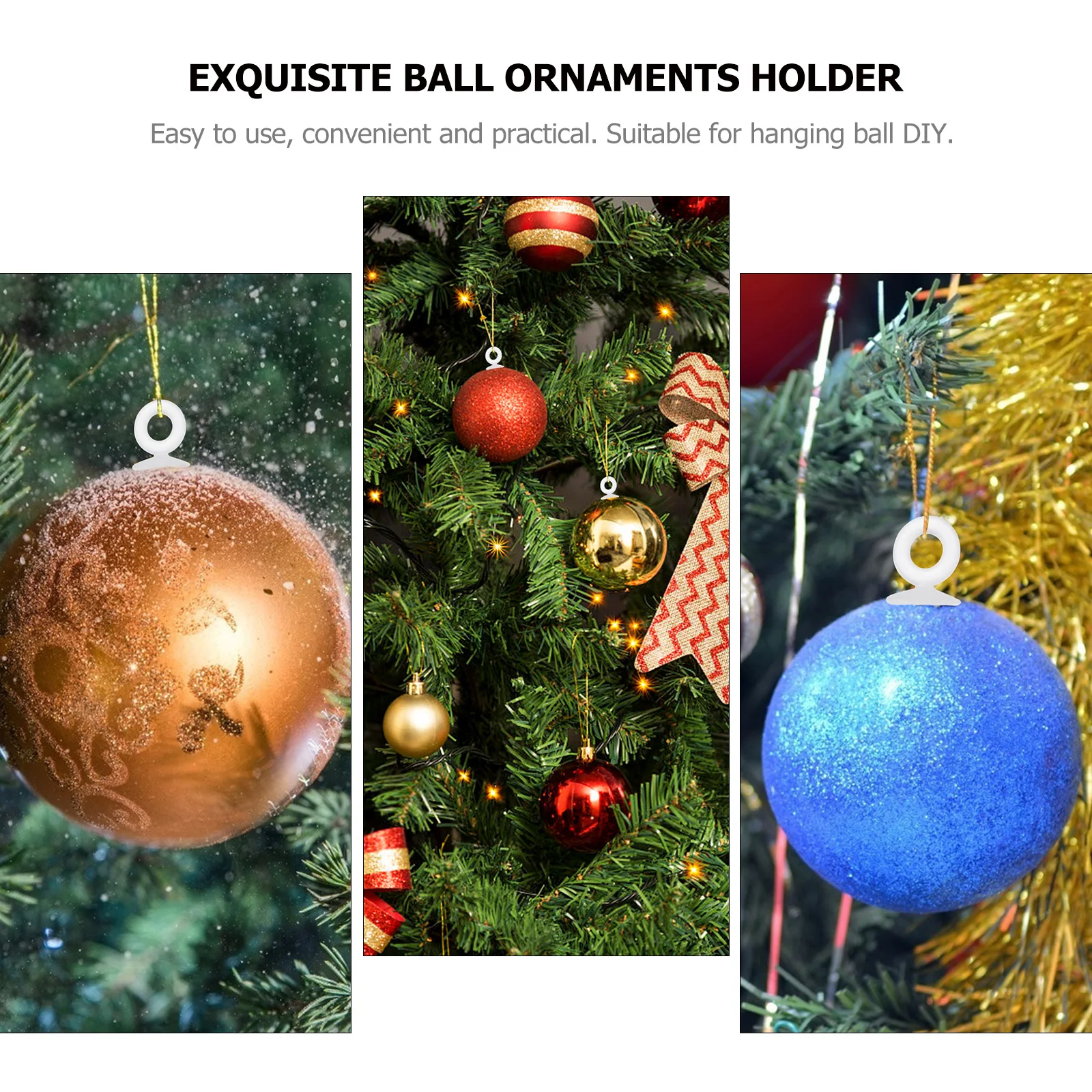 200pcs Christmas Christmas Tree Hanging Ornaments DIY Materials Pendant DIY Plastic Caps Ball Circle Caps Fittings