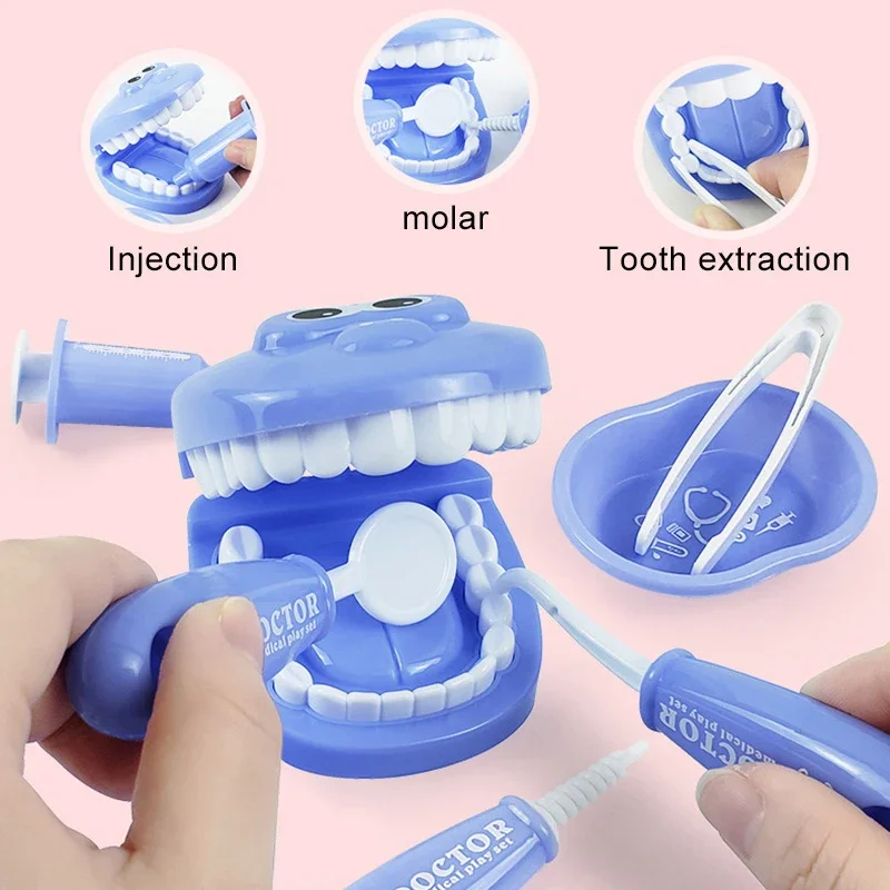 Children's Dental Examination Model Set, Preschool Dental Set, Boy and Girl Pretend Education Role Playing Learning Toy Set 3