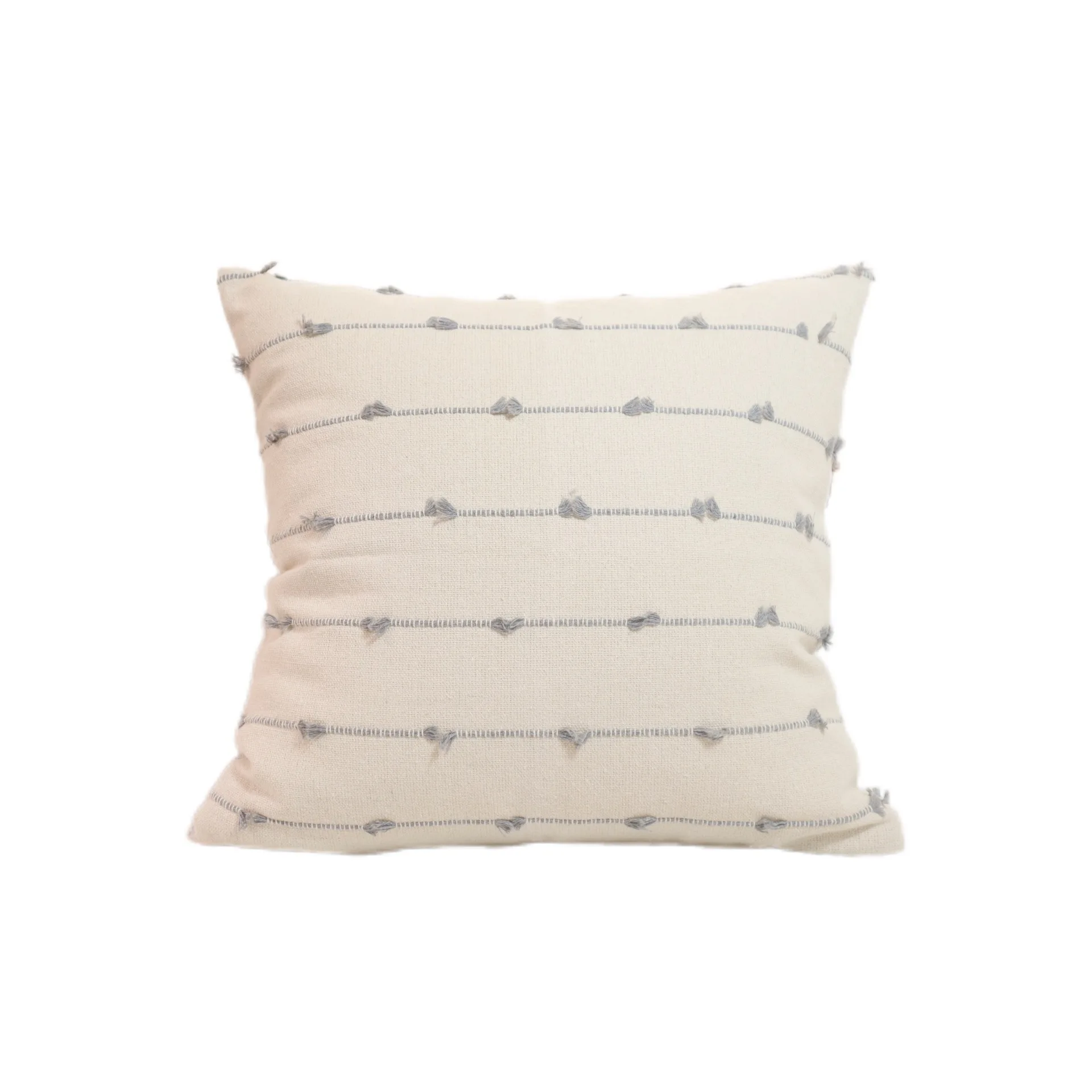 Gray striped decorative pillow cover