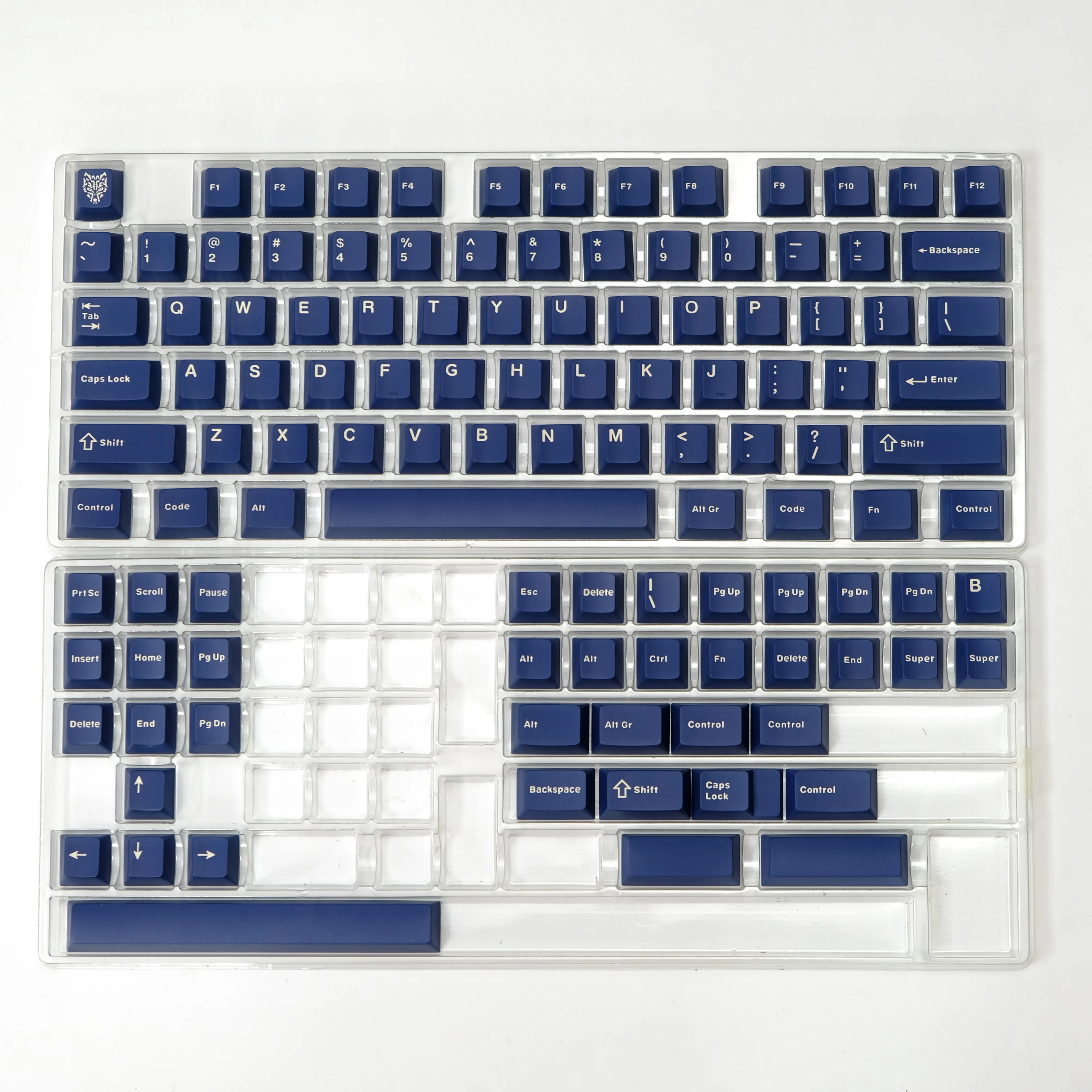 114 Keys Dark Blue Double Shot PBT Custom Keycaps Profile For Cherry MX Switches Mechanical Keyboard_voghion.com
