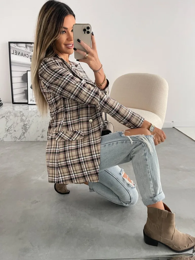 Women's New Sexy Fashion Leisure Commuting Versatile Vacation Style Slim Fit British Style Suit Coat