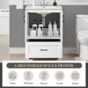 24.5" Bathroom Vanity with Ceramic Basin, Undermount Vanity Sink Cabinet with 2 Doors and 1 Drawer, Bathroom Storage Cabinet 6