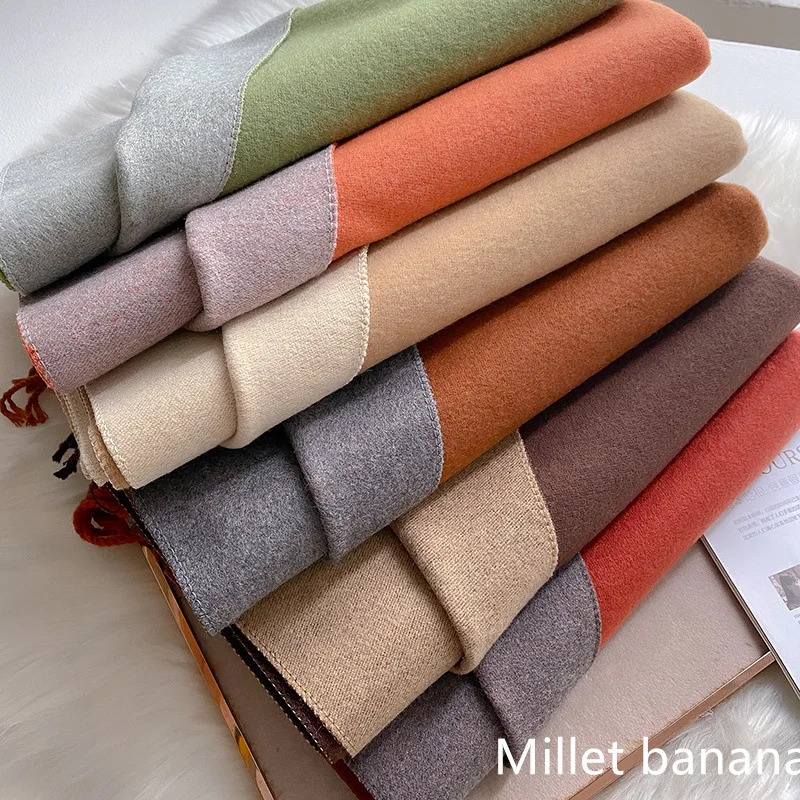 Designer Brand Women Scarf Winter Cashmere Shawl Wraps Warm Solid Color Scarves Pashmina Blanket Female Foulard Bufandas 2023 luxury brand scarf women winter cashmere scarves large shawl wraps pashmina blanket designer neckerchief female foulard bufandas