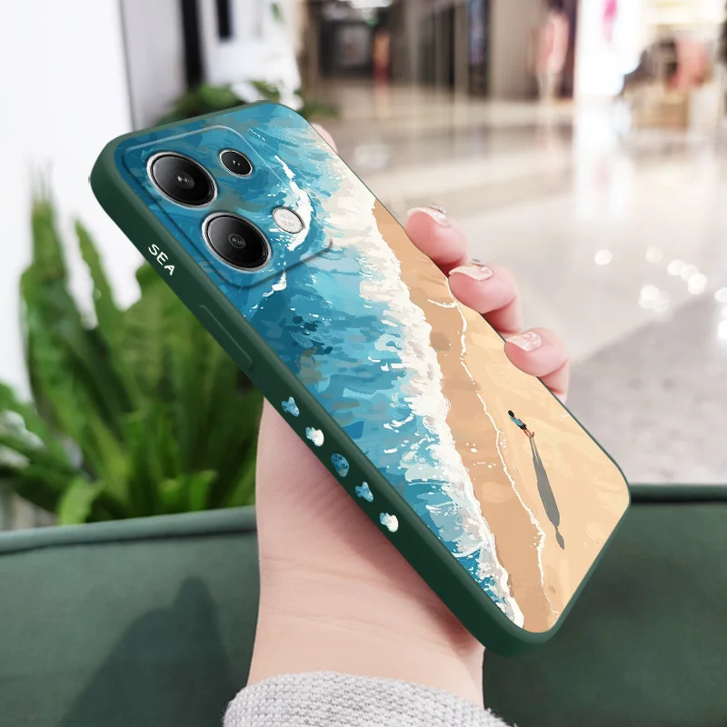 Beautiful Beach-Themed Liquid Silicone Phone Case