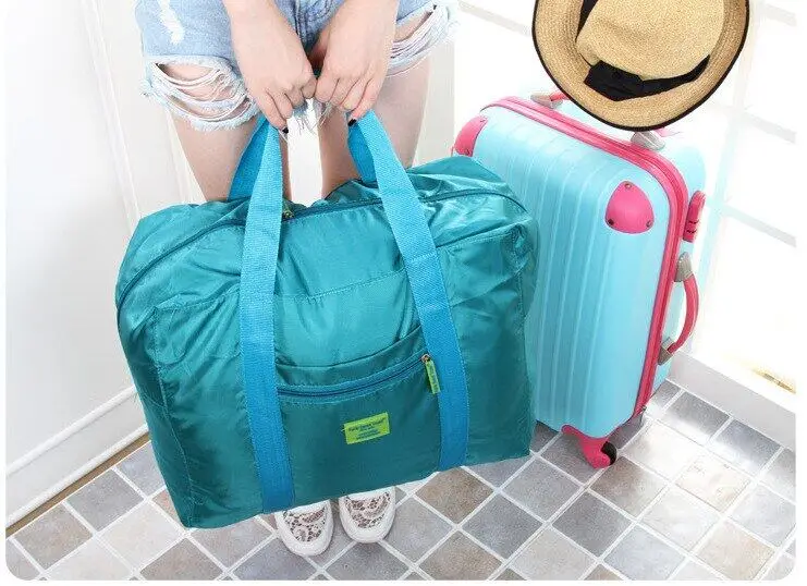 

Складная вместительная багажная ручка, однотонные водонепроницаемые прочные чемоданчики для путешествий, экономия места