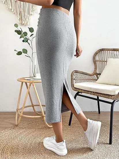 High Waist Maternity Women Casual Skirts Solid Ribbed Long Pregnancy Pencil Skirt For Premama Slim Belly Clothes Half Skirts New