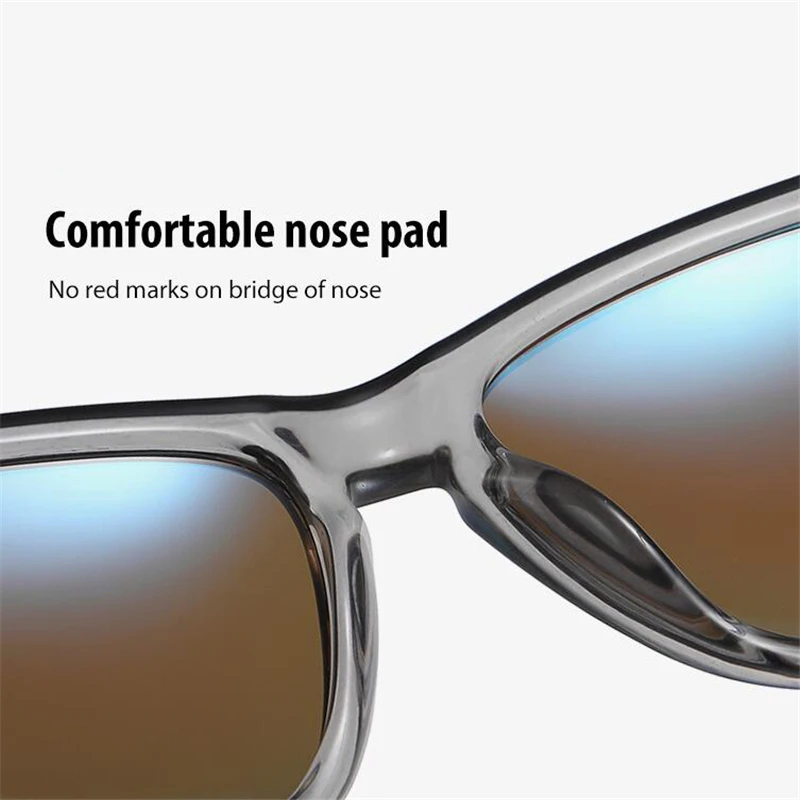 0 -0.5 -0.75 To -6.0 Colorful Lens Square Prescription Sunglasses Men Polasrized Fashion PC Frame Driving Myopia Spectacles Male 2