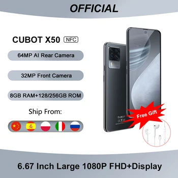 Cubot X50 Smartphone 8GB RAM 128 256GB ROM 64MP Quad Camera 6 67 FHD Screen 32MP