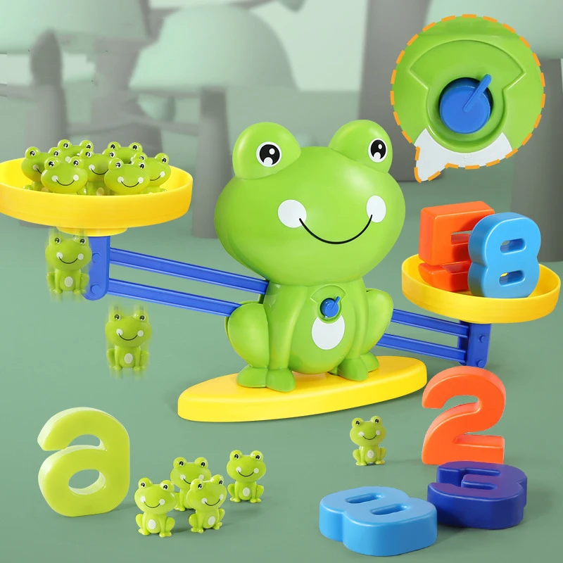 Children's Montessori Math Toy Funny Frog Scale Balance Toy Early Education Number Learning Puzzle Toys Teaching Material Gift 3