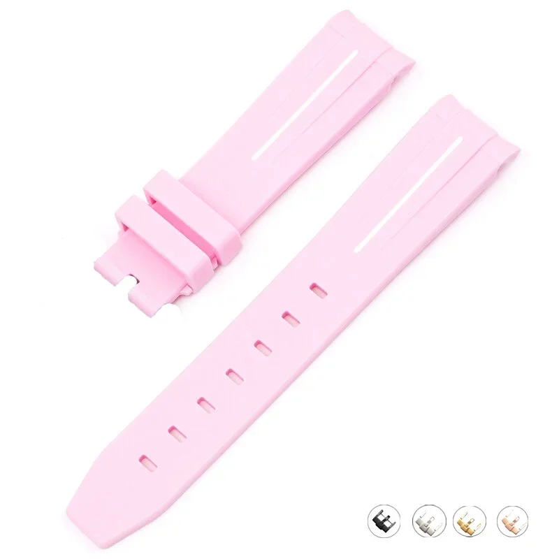 Silicone Diving Sport Watch Band – Waterproof Curved End Rubber Strap