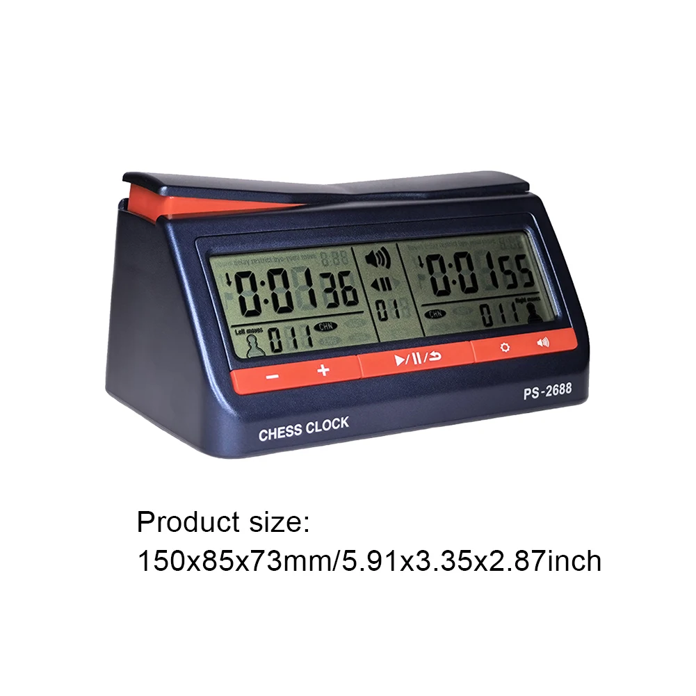 Count Up Down Timer USB Charging Chess Clock Hour Meter Stopwatch with  Delayed Countdown Function for International Chess