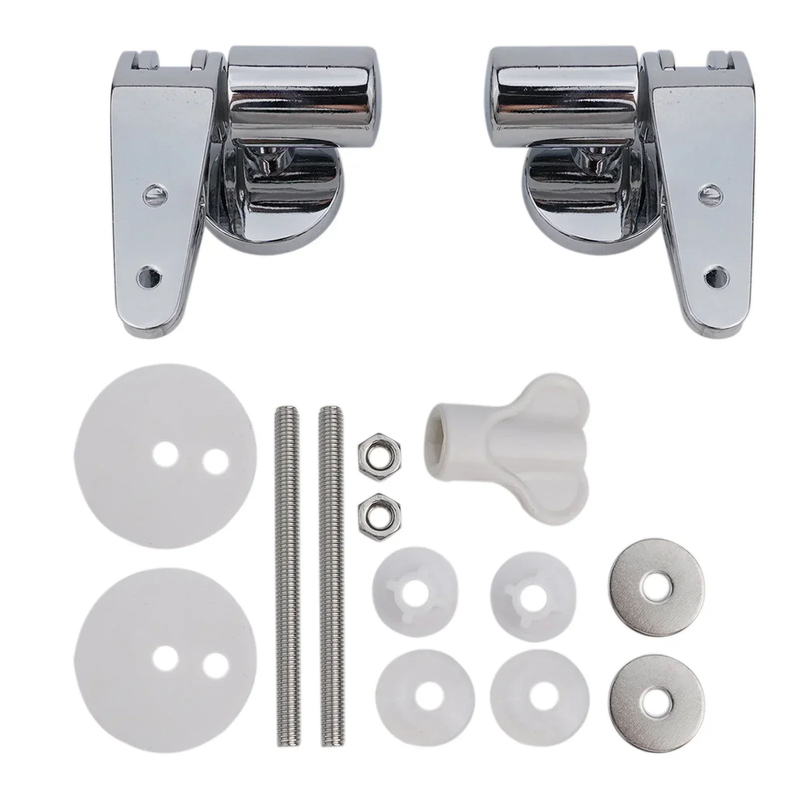 Chrome Toilet Seat Soft Close Hinges Zinc Alloy Toilet Seat Hinge Toilet Cover Mounting Connector Fittings Replacement Parts