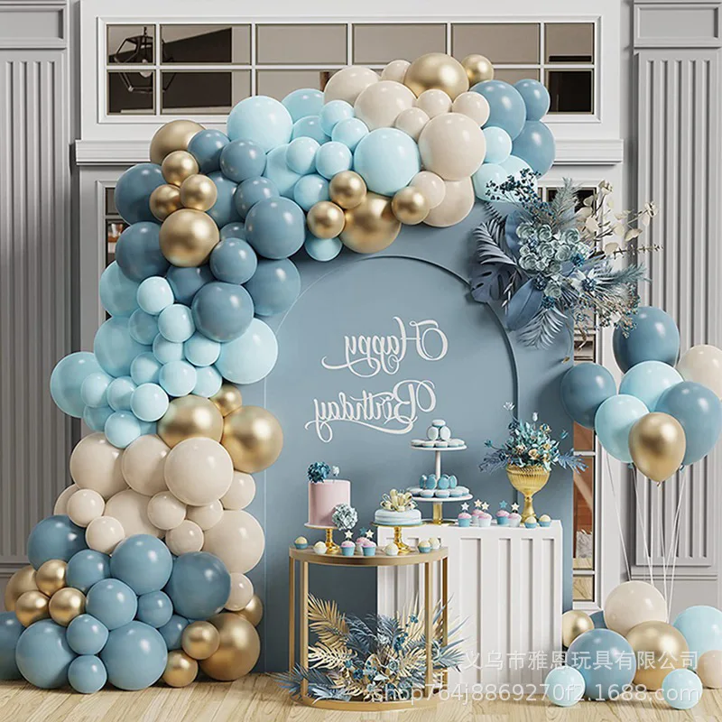 

Gold sequined latex balloon chain set, birthday party decorations macaron balloon supplies