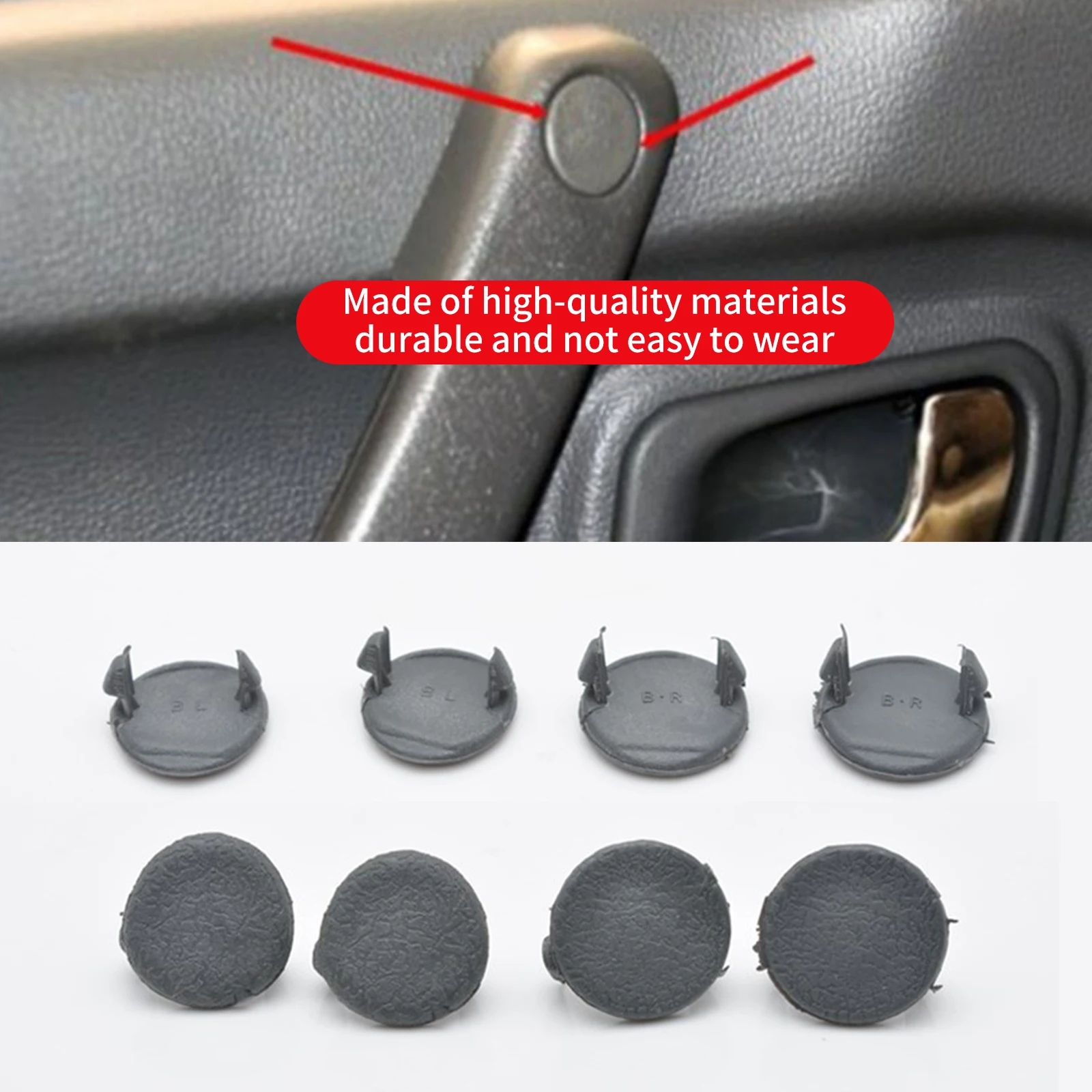 8Pcs Auto Inner Door Grab Handle Screw Caps Cover Plugs MB777725 MB777731 for Mitsubishi PAJERO SHOGUN MK2 V31 V33 V43 1990-2000