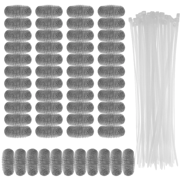 50Pcs Washing Machine Lint Traps Snare Drain Filter Screen Steel Wire Mesh  Ties