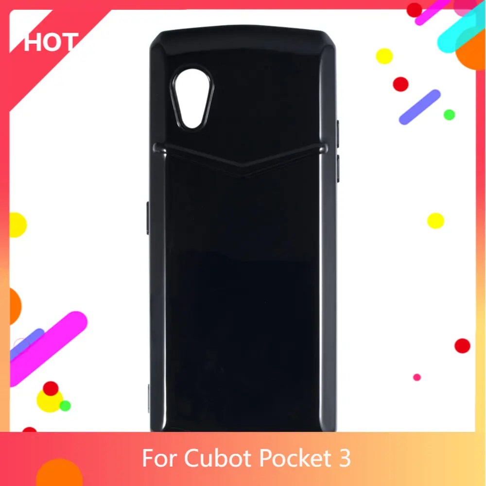 LCEHTOGYE Cover per Cubot Pocket 3 + Pellicola Protettiva in Vetro Temperato,Nero Custodie Morbido Silicone Case Ultra Sottile TPU Custodia per Cubot Pocket 3 (4,5) - KE125
