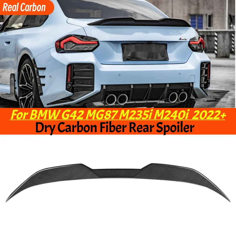 

Dry Carbon Fiber Car Rear Spoiler Wing Lip For BMW 2 Series G42 M235i M240i Coupe G87 M2 2022-IN Rear Lip Boot Wing