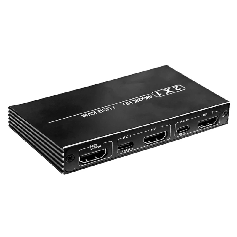 

Converter 4K 2 In 1 Out Fast Video Switcher 1 PC Fast Switching 2 Monitors For Computer Tv Projector Fast Connection Switching