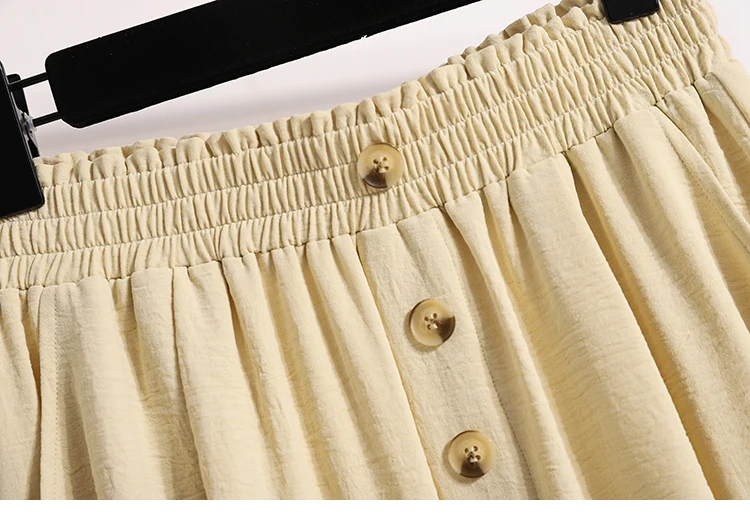 2023 Summer Thin Five Piece Middle Pants Shorts High Waist Wide Leg Women's Pants Skirt Pants Loose and Slim Large