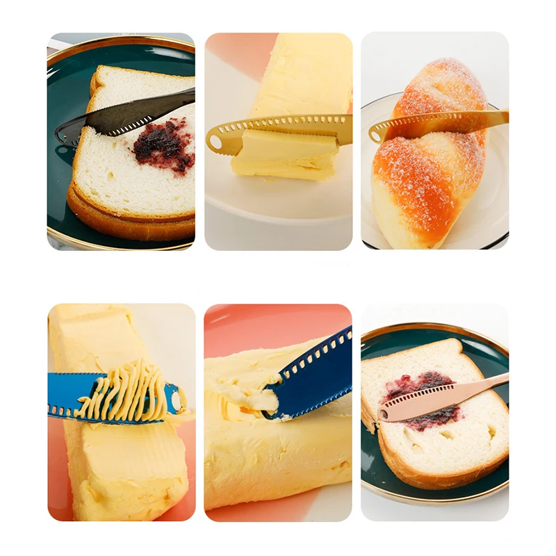 2024 New 3 in 1 Stainless Steel Butter Knife Cheese Dessert Jam Spreaders Cream Scraper Bread Splitter Butter Spreader