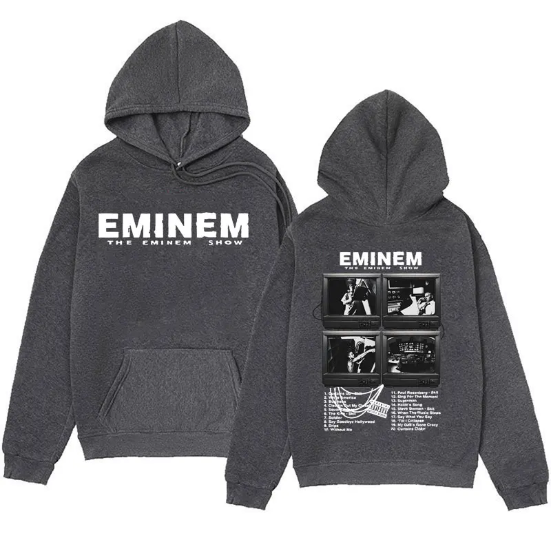thumbnail image 1 of Sudadera con capucha para hombre y mujer, ropa de calle de gran tamaño con estampado de rapero Eminem, Álbum de Música, regalo de gira mundial, estilo Hip Hop, 1 of 4