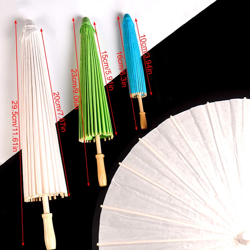 20//30/40cm Wedding Party Favor Paper Parasol Bamboo Umbrella Colorful Oil-paper Umbrella Bridal Shower Photo Prop Crafts Decor