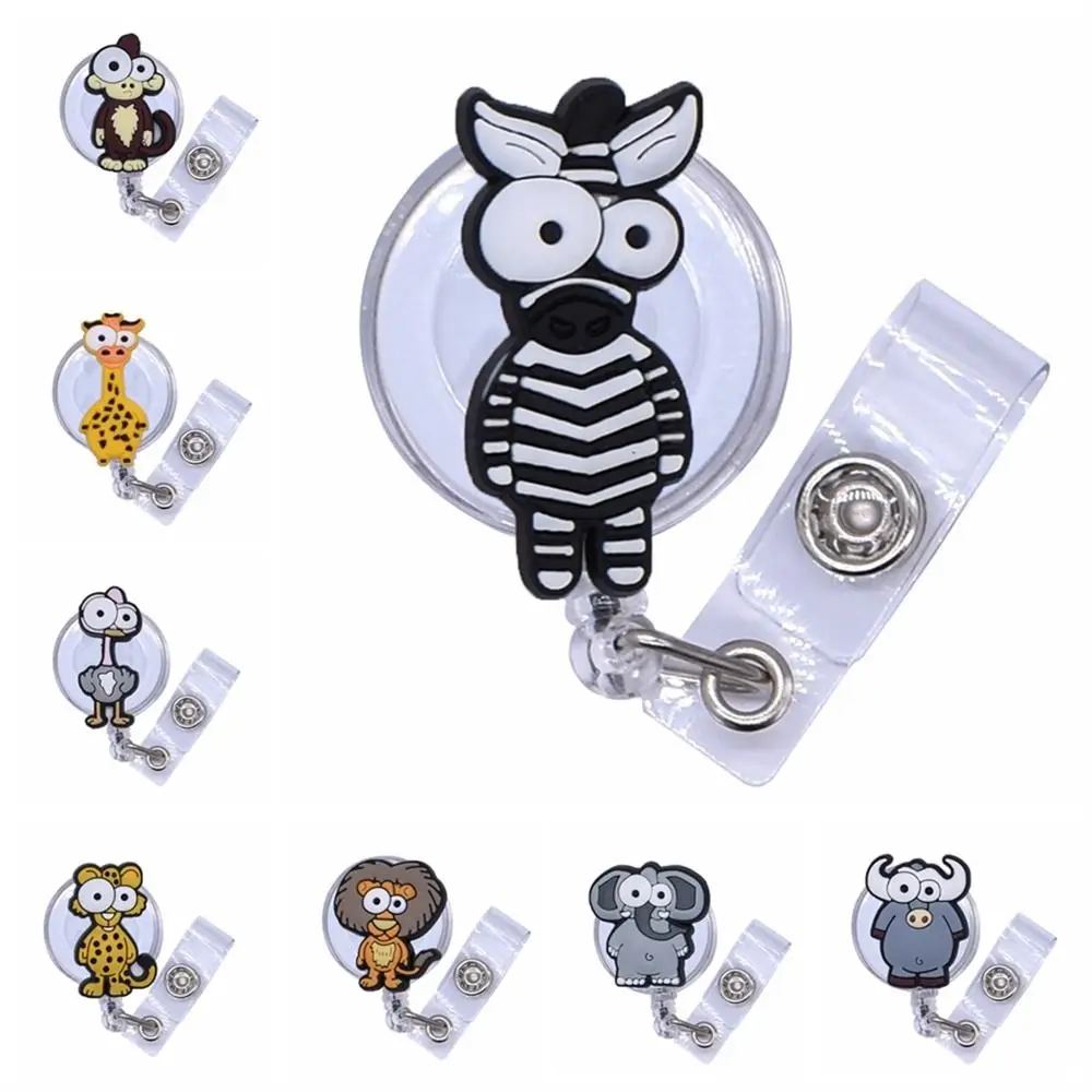 Big Eye Retractable Badge Reel ID Card Clips Name Tag Easy Pull Buckle Exhibition Enfermera Chest Card Nurse Badge Holder