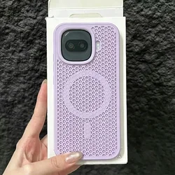 Magsafe Honeycomb Mesh Heat Dissipation Magnetic Armor Case - Hard Matte Cover for Vivo iQOO Z11 Turbo (Purple)