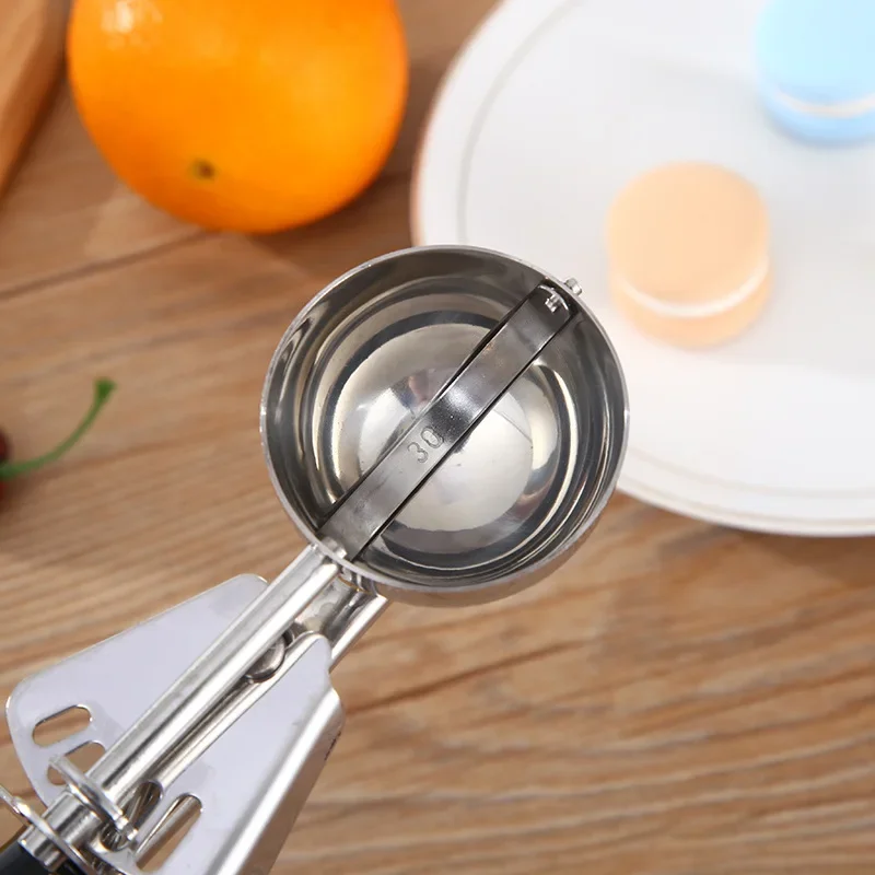 Stainless Steel Ice Cream Scoop Ice Ball Maker Frozen Yogurt Cookie Dough Meat Balls Cream Spoon Tools Watermelon Spoon