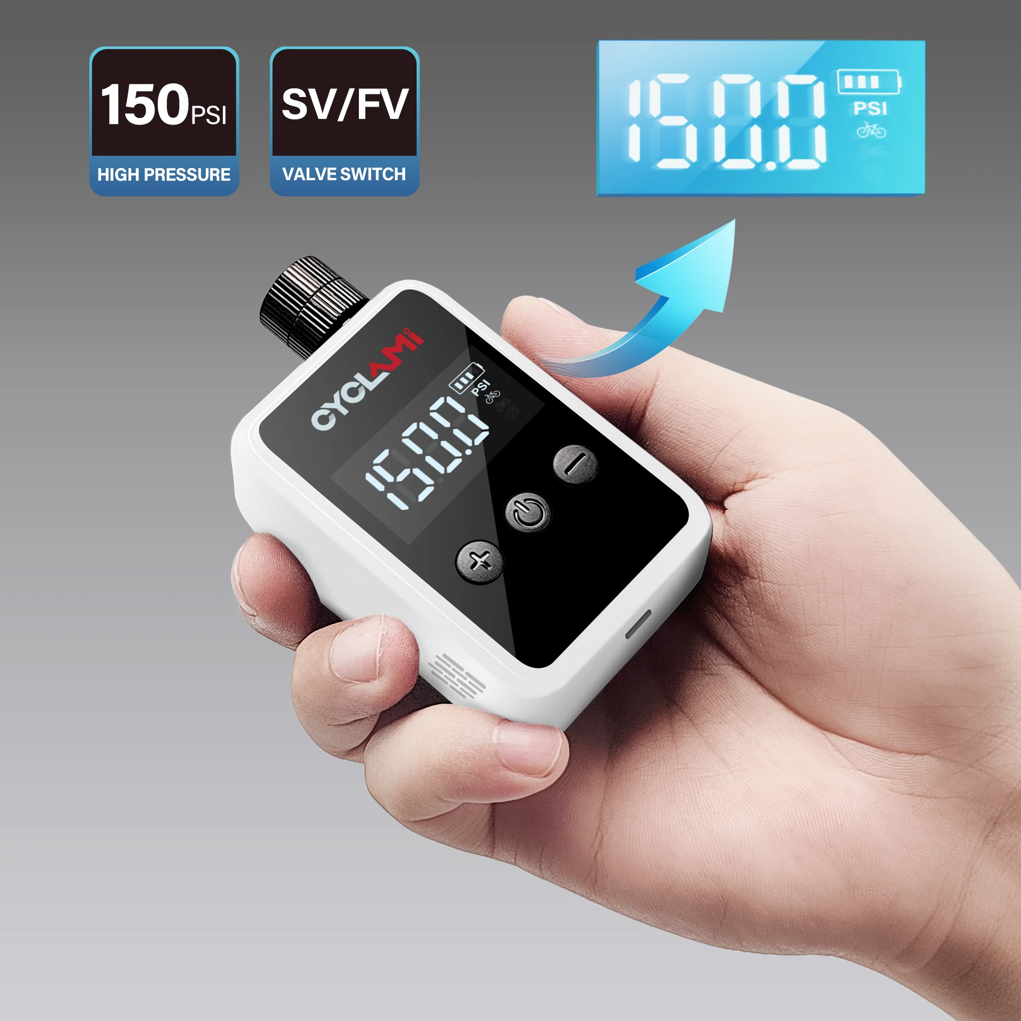 VEEAPE Tiny Pump Mini Pompa per Bicicletta, 120 PSI Pompa per Bicicletta Elettrica, Pompa per