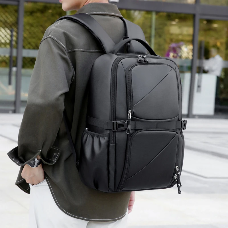 Men's Notebook Backpack, large capacity business travel backpack, adjustable shoulder strap, multiple pockets, safety zipper clo