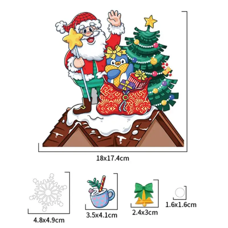Electrostatic Sticker Christmas Window Clings Decorate Home Kids Room Wall Mirror Sticker Window Glass Door Theme Party Ornament