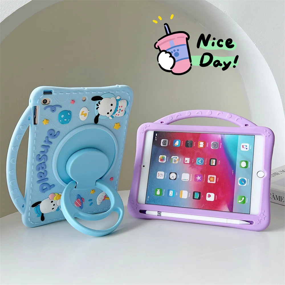 Children's Cartoon Pochacco Silicone Tablet Protective Stand Case