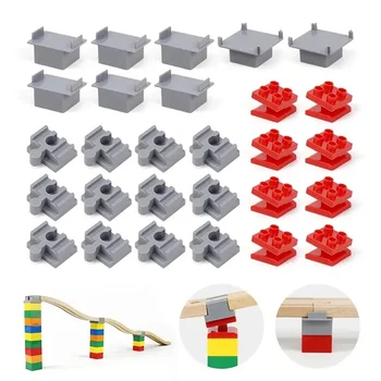 28pcs wooden Track Connectors for Toys Compatible with Large Building Blocks and Wooden Train Tracks Accessories 1