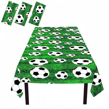 1/3 Stuks Voetbaltafelkleed voor WK 2026 feest Verjaardagsparty Decoraties - Plastic Tafelkleed voor Ballen-thema Benodigdheden 1