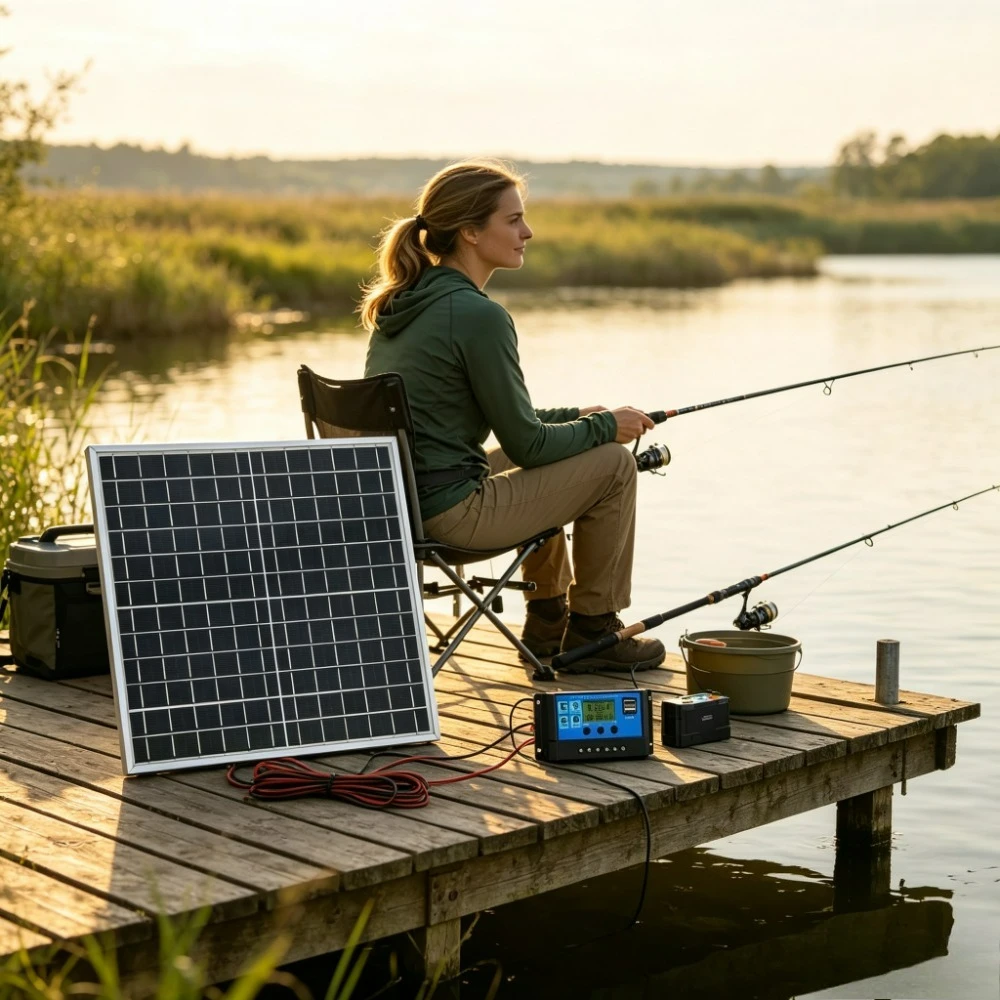 Compact Outdoor Monocrystalline Solar Power Kit with Durable Aluminum Frame and Solar Controller