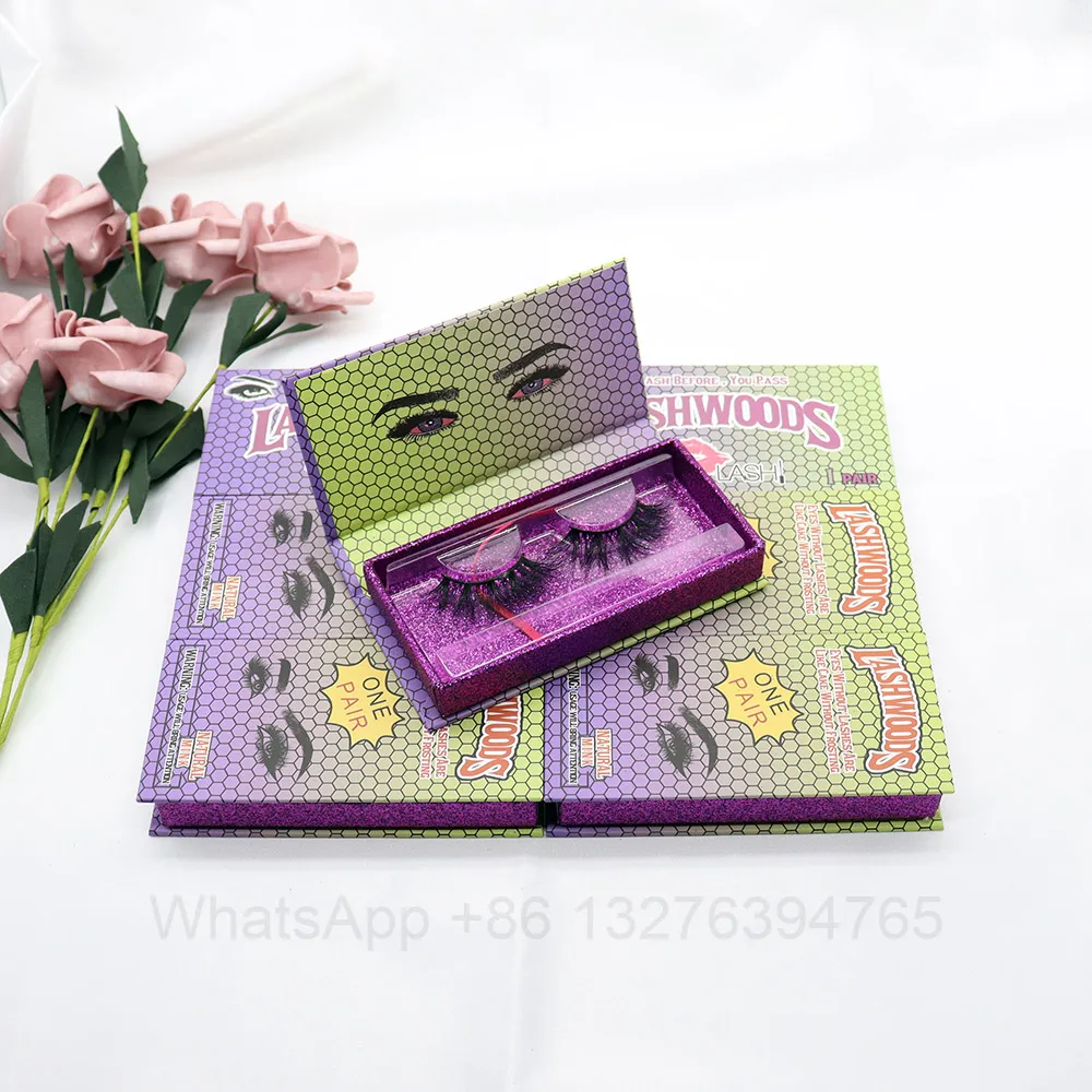

LASHWOODS Gradient Color Rectangular Eyelash Packaging Box with Lash Tray Wholesale Makeup False Eyelashes Custom Lash Packing