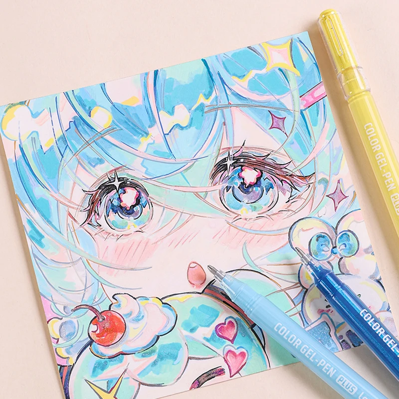 مجموعة أقلام جل مكونة من 24 لونًا، أقلام تلوين جما...