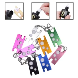 Metal Essential Oil Bottle Opener Eyelash Glue Replacement Bottle Mouth Head Remover Anti-Blocking Tool Caps Opener Keyring