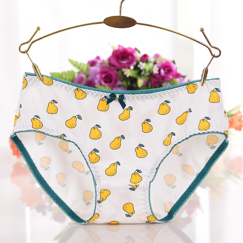 Bragas con estampado de pera, ropa interior de algodón, calzoncillos respetuosos con la piel, para mujer|Bragas mujer| - AliExpress
