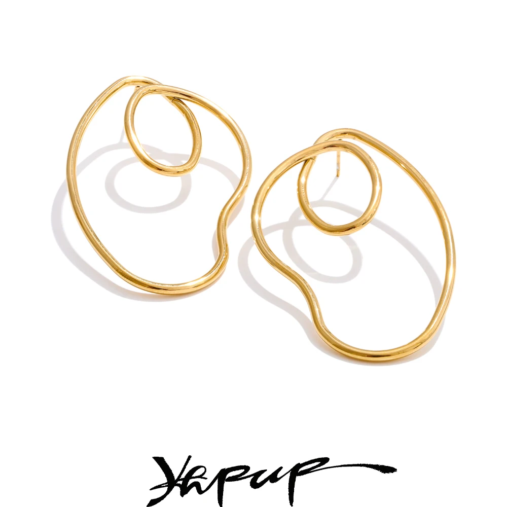Yhpup Waterproof Metal Stud Earrings